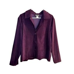 Briggs New York Plum Colored Blazer Button Up Jacket Size L